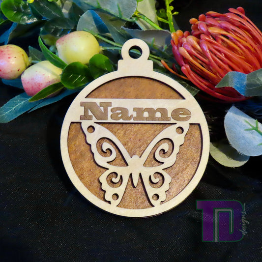 Butterfly Personalised Christmas Tree Ornament