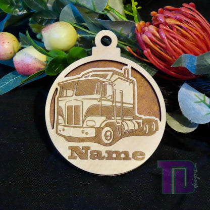 Cab over truck Personalised Christmas Tree Ornament