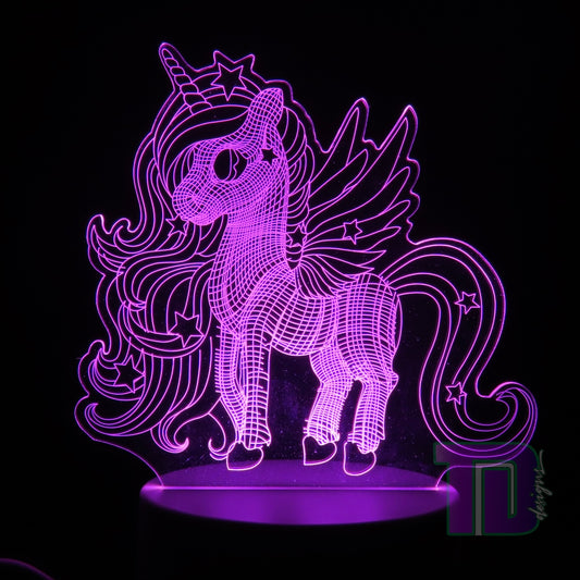 Unicorn 3D LED night light