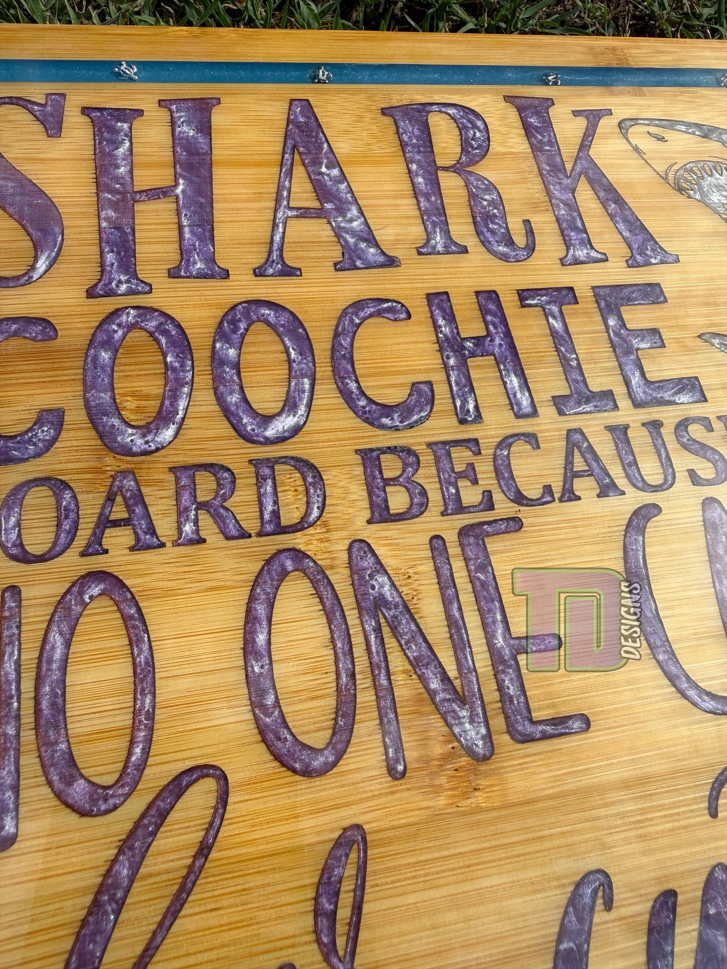 Shark coochie board epoxy serving charcuterie chopping board