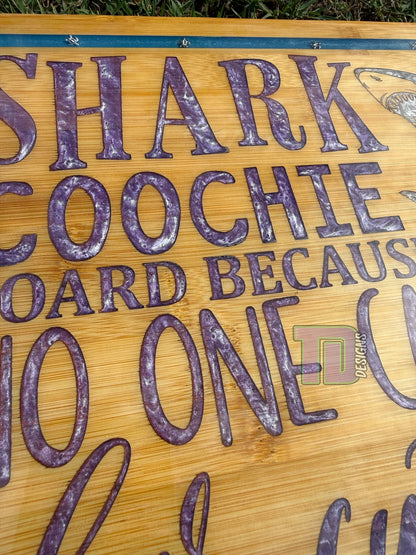 Shark coochie board epoxy serving charcuterie chopping board
