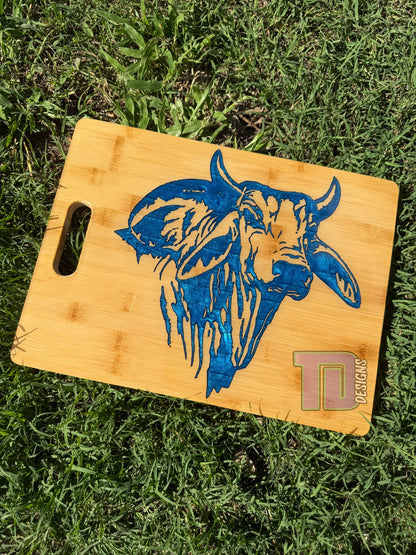 brahman bull cow epoxy serving chopping board