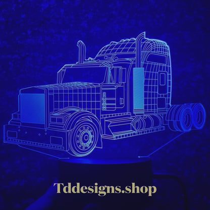 Truck with trailer 3D LED night light