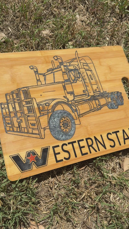 Western Star truck epoxy serving chopping board
