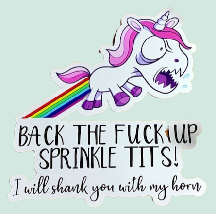 Back the fuck up sprinkle tits decal sticker