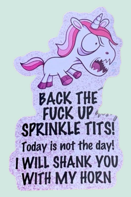 Back the fuck up sprinkle tits decal sticker