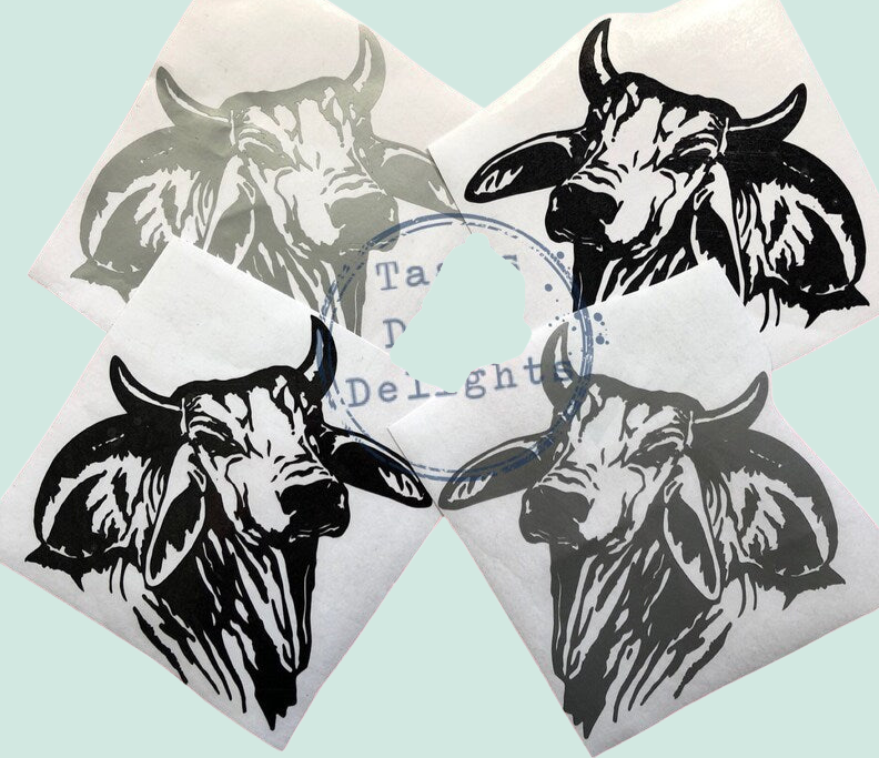 Bhraman Sticker Brahman Bull Horn Head Decal Set of 2 Sticker Bumper Cow Pair – TD designs