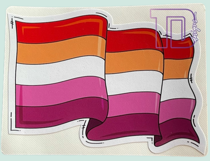 LESBIAN Waving pride flag decal sticker