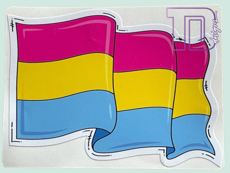 Pansexual Waving pride flag decal sticker