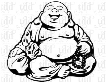 Laughing Buddha With Money Bag and Ingot decal sticker