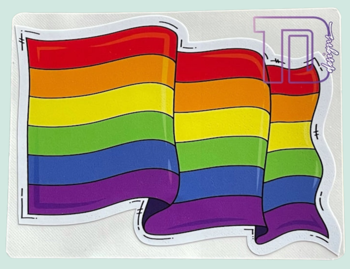 Classic pride Waving pride flag decal sticker