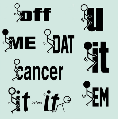 fuck off u cancer Stick figure  decal sticker