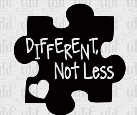 Different Not Less Autism Puzzle Piece decal sticker