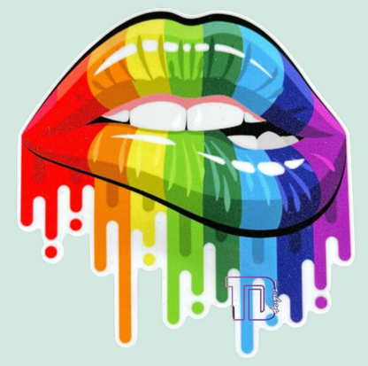 Rainbow lips equality pride decal sticker