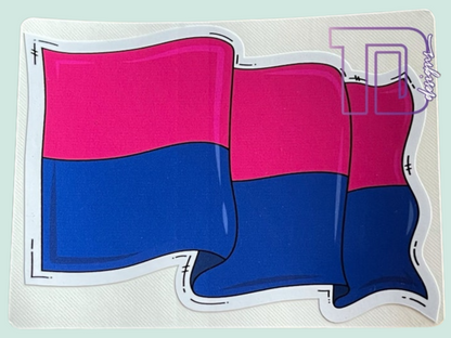 CISGENDER Waving pride flag decal sticker