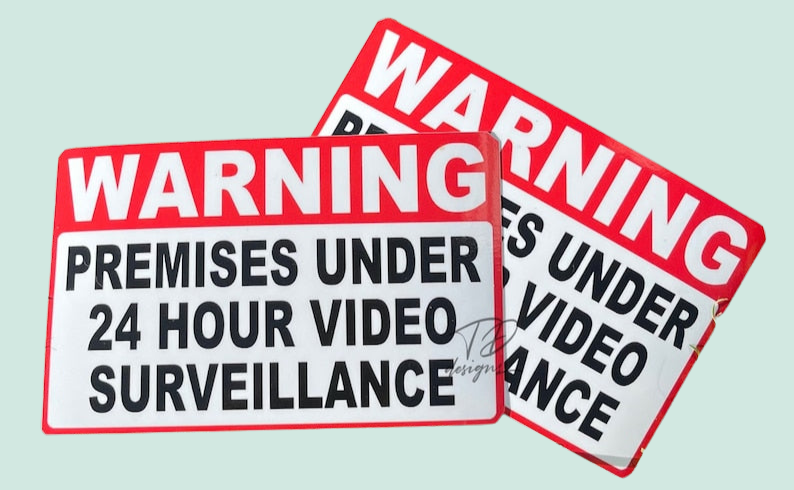 WARNING Premises under 24 hour video surveillance decal sticker