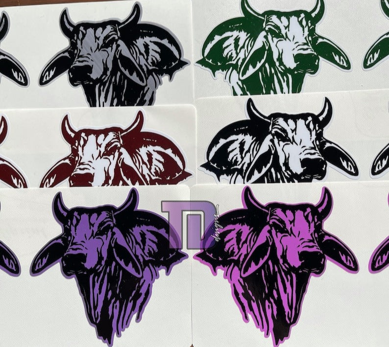Bhraman Sticker Brahman Bull Horn Head Decal Set of 2 Sticker Bumper Cow Pair – TD designs