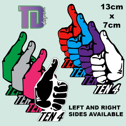 Thumbs up Ten 4 decal sticker