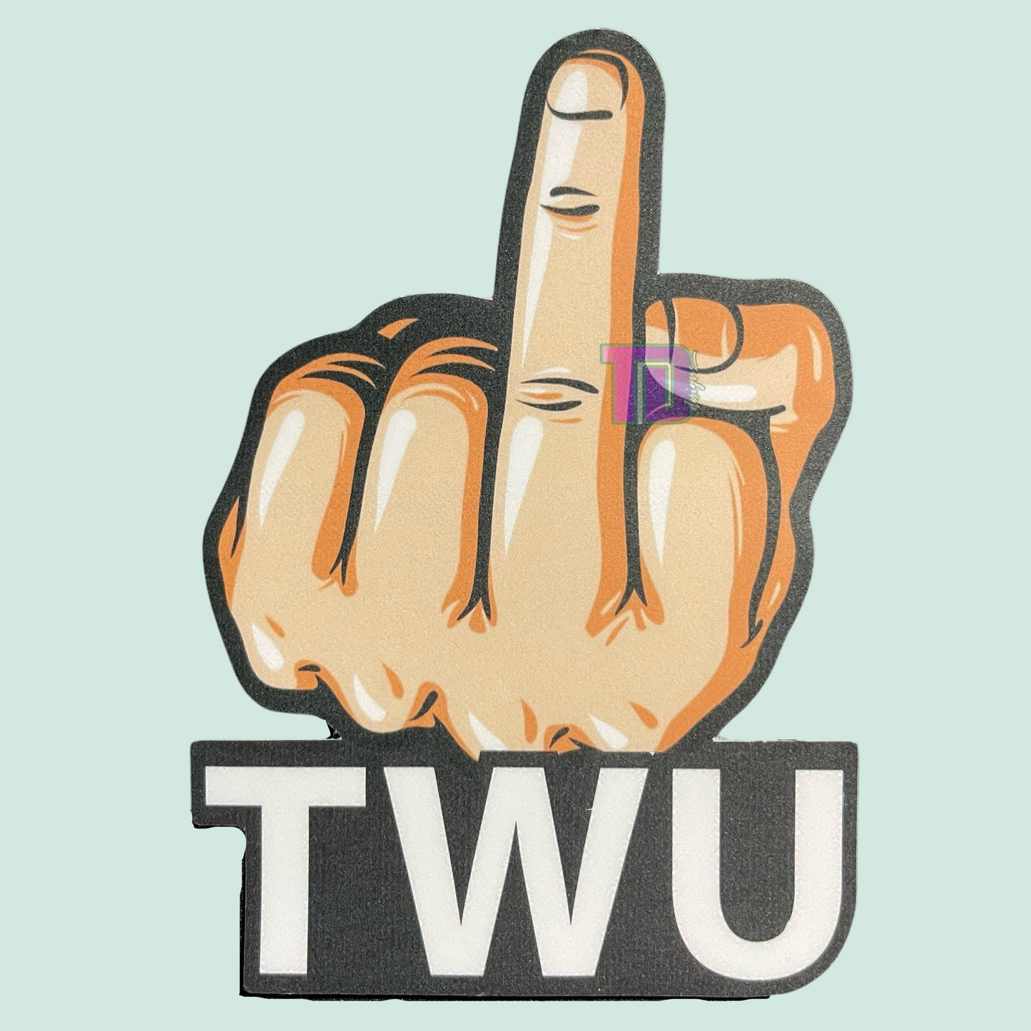 Rude finger fuck off TWU Transport Workers Union decal sticker