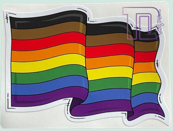 POC people of colour color Waving pride flag decal sticker