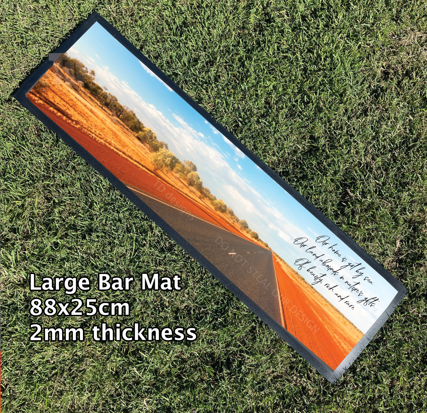 outback road our home is girt by sea Bar Mat Runner