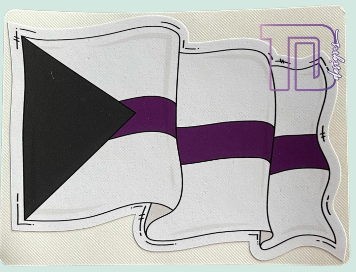 Demisexual Waving pride flag decal sticker