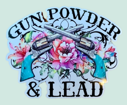 Gun powder & lead decal sticker