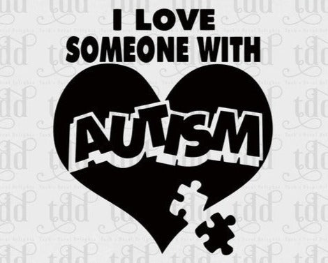 I Love Someone With Autism Puzzle Piece decal sticker