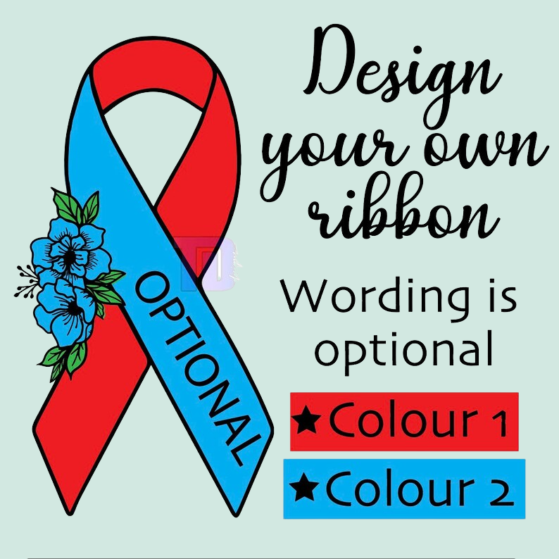 Personalised Floral awareness ribbon decal sticker