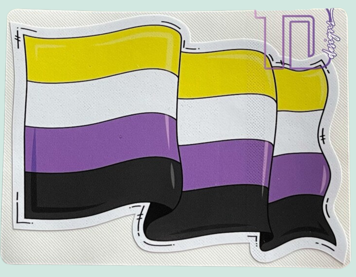 Nonbinary Waving pride flag decal sticker