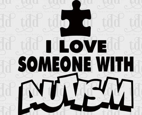 I Love Someone With Autism Puzzle Piece decal sticker