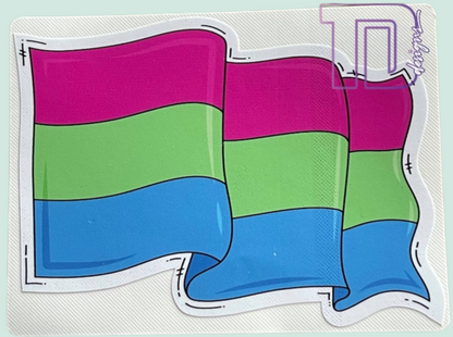 Polysexual Waving pride flag decal sticker