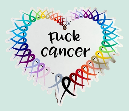 Fuck cancer ribbon decal sticker