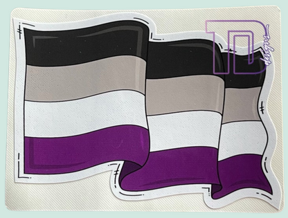 Asexual Waving pride flag decal sticker