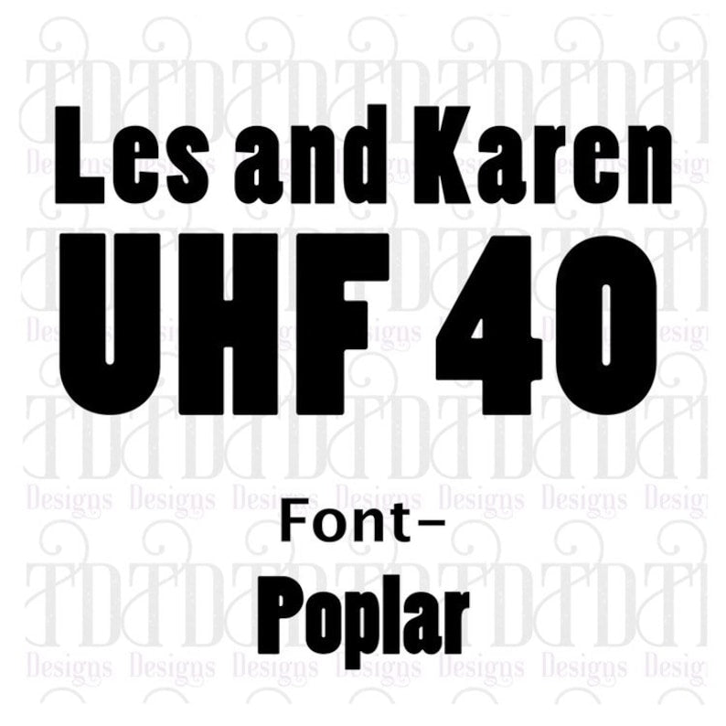 UHF channel and name decal sticker