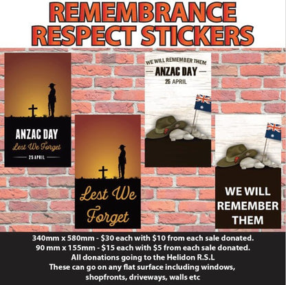 ANZAC Day Lest We Forget decal sticker