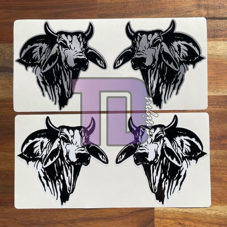 Brahman Bull Horn Head decal sticker