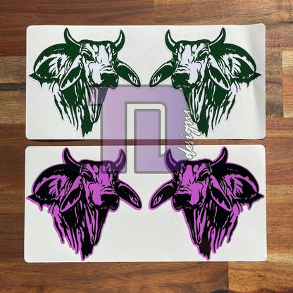 Brahman Bull Horn Head decal sticker