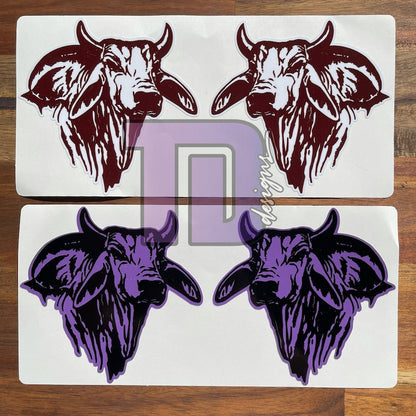 Brahman Bull Horn Head decal sticker