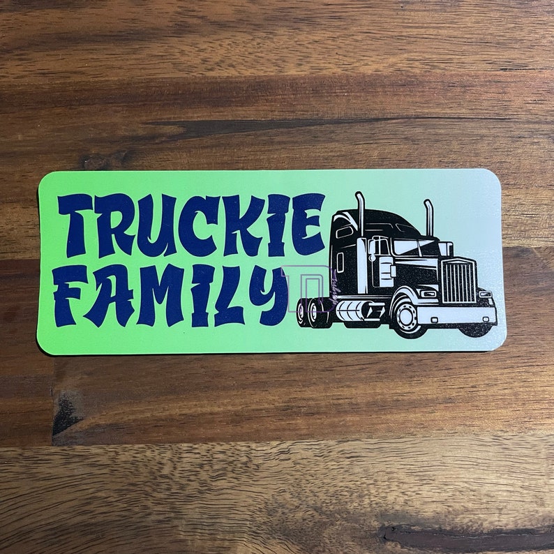 Truckie family truck  printed decal sticker outside inside image 1