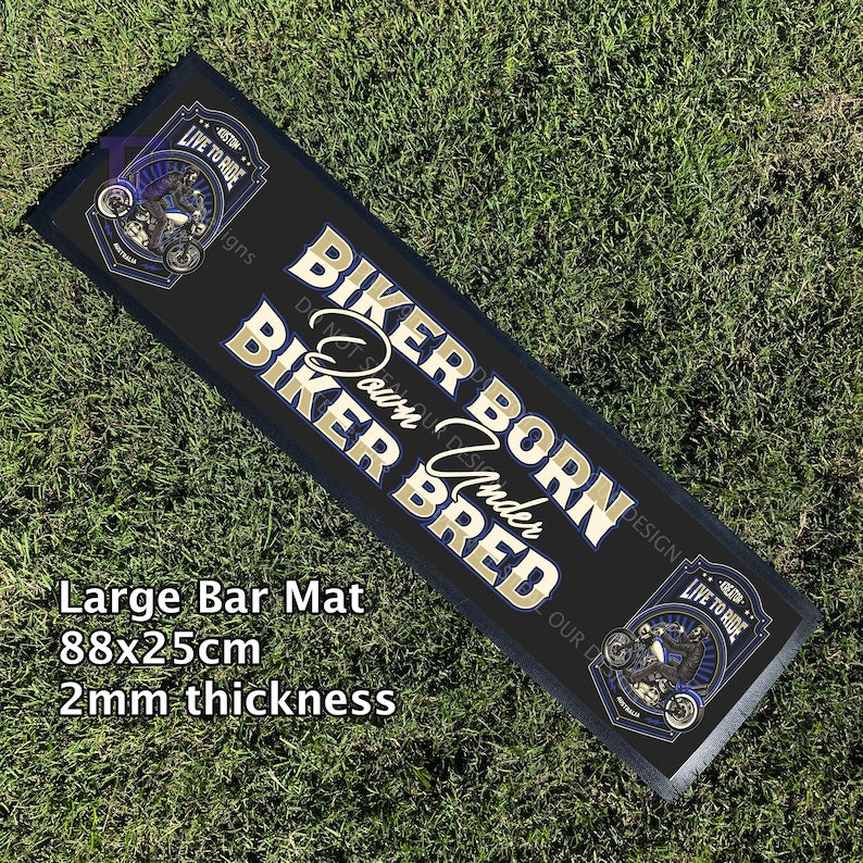 Biker born down under biker bred Bar Mat Runner