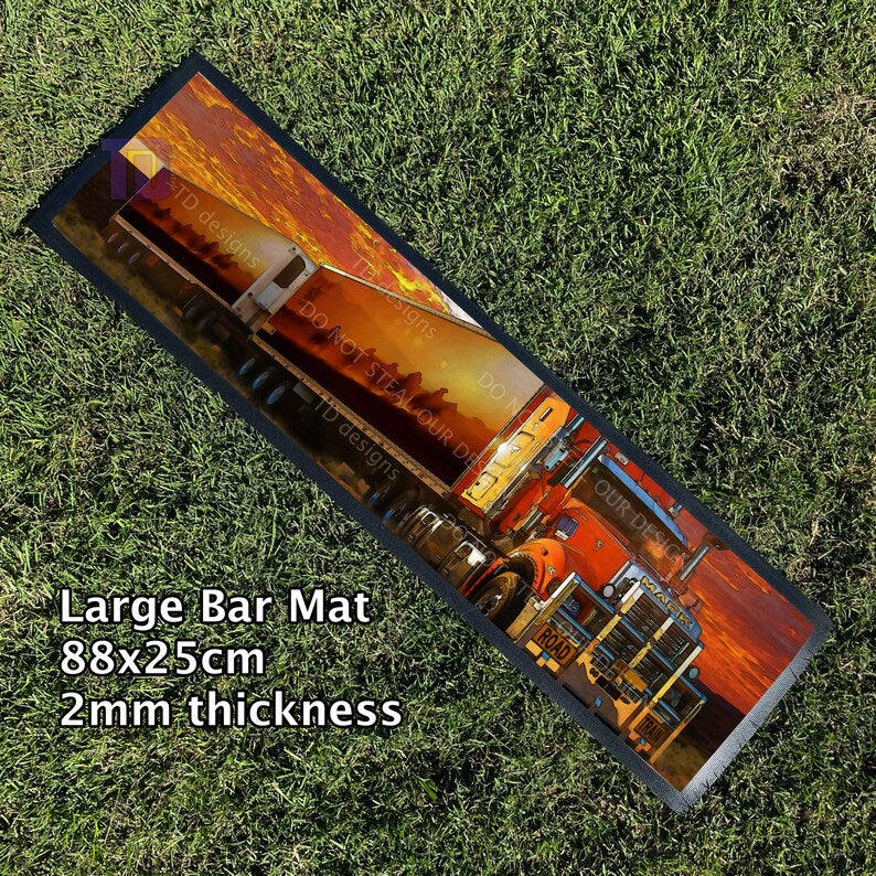 Mack truck road train Bar Mat Runner