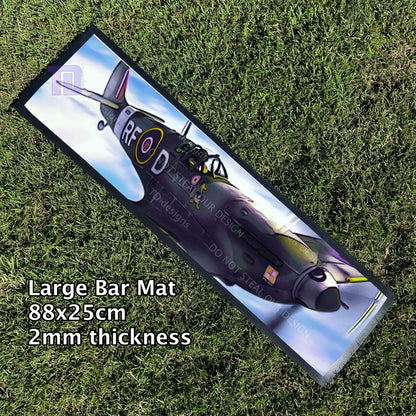 Super marine Spitfire plane airplane Bar Mat Runner