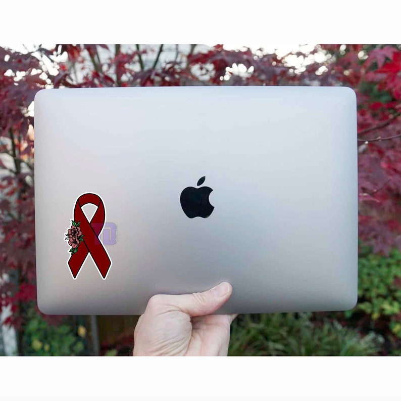 Burgundy Maroon awareness ribbon decal sticker