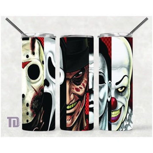 Horror movie Freddy Michael myers scream clown Tumbler