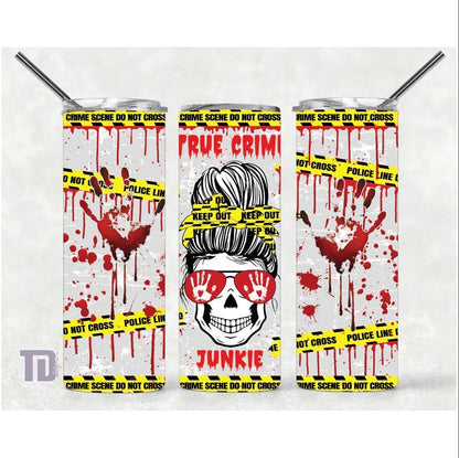 true crime junkie skull Tumbler