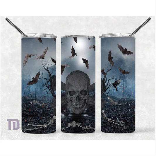 skull bats skeleton Tumbler