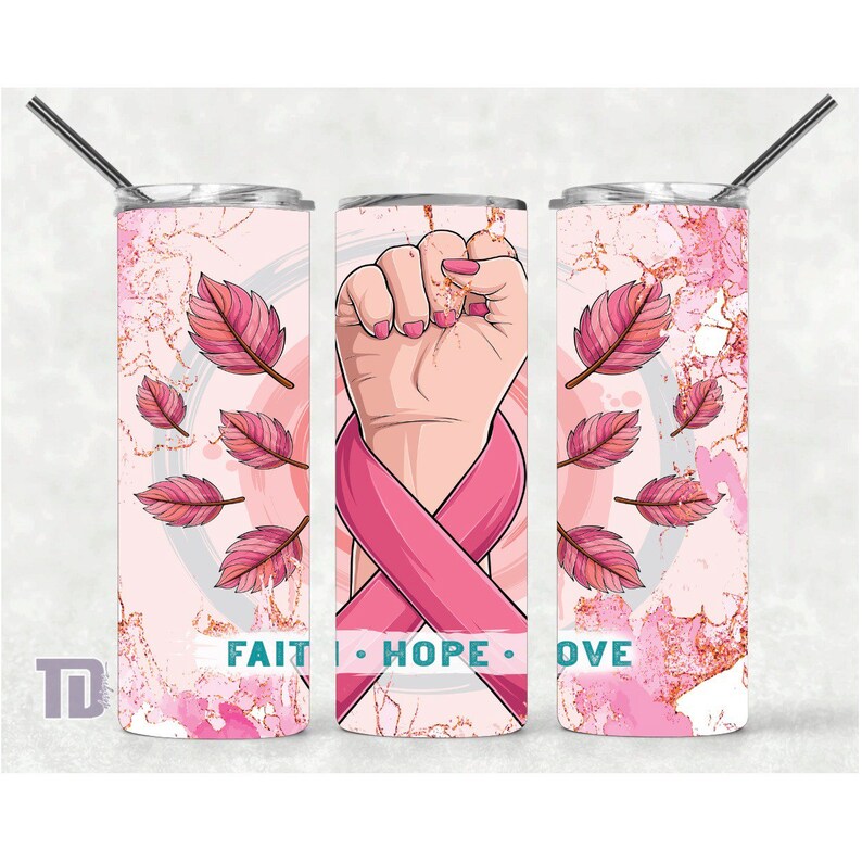 faith hope love pink ribbon breast cancer Tumbler