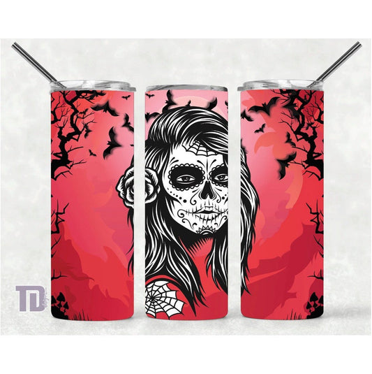 sugar skull bats red Tumbler