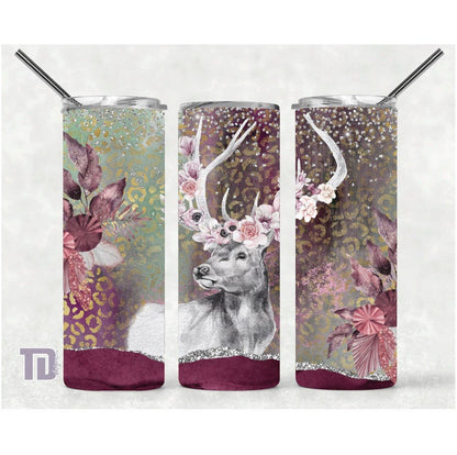 floral boho deer Tumbler